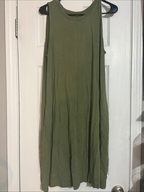Olive Green Sleeveless Dress